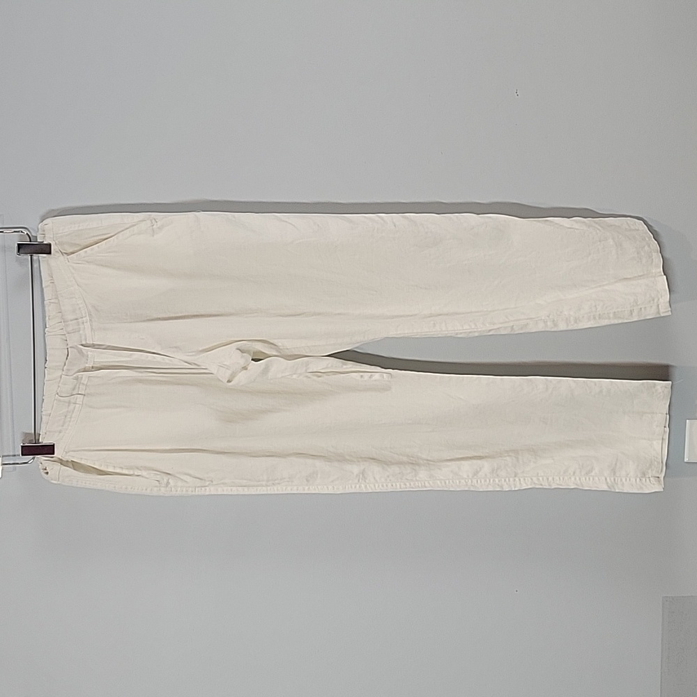 Allen Allen White linen pants